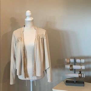 Jessica Simpson Sz M cream stitched cardigan
